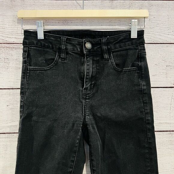 American Eagle Next Level Stretch Skinny Black Jeans Size 2 Regular - Picture 3 of 9